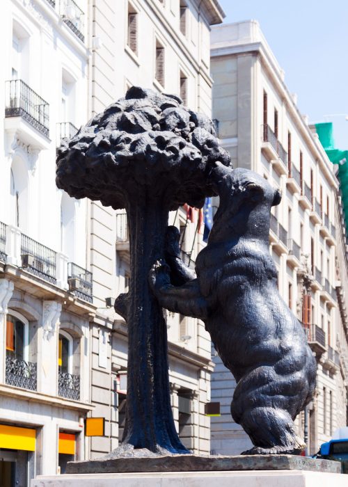 Symbol of Madrid -  Sculpture of Bear and Madrono Tree at Puerta del Sol